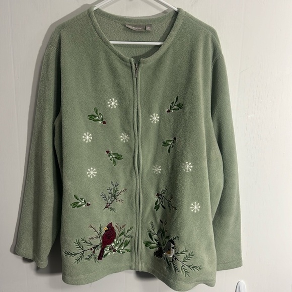 Croft & Barrow Woman Embroidered birds. Sz 2X, very good condition - Picture 1 of 8